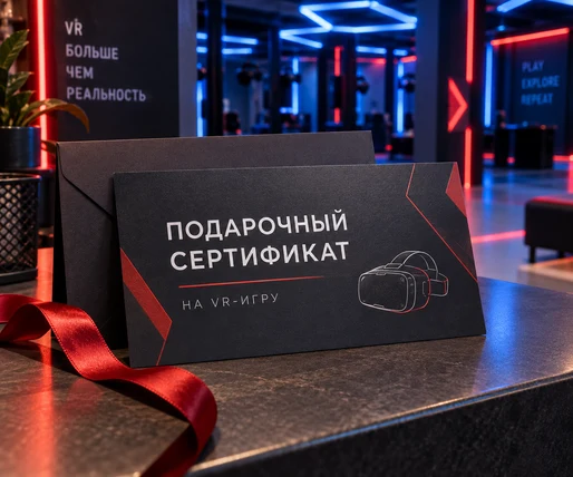 Подарочный сертификат на VR-игру на стойке арены